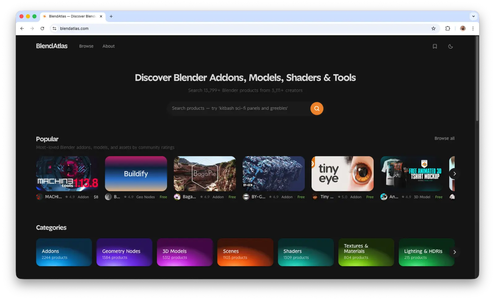 BlendAtlas — a discovery platform for Blender products