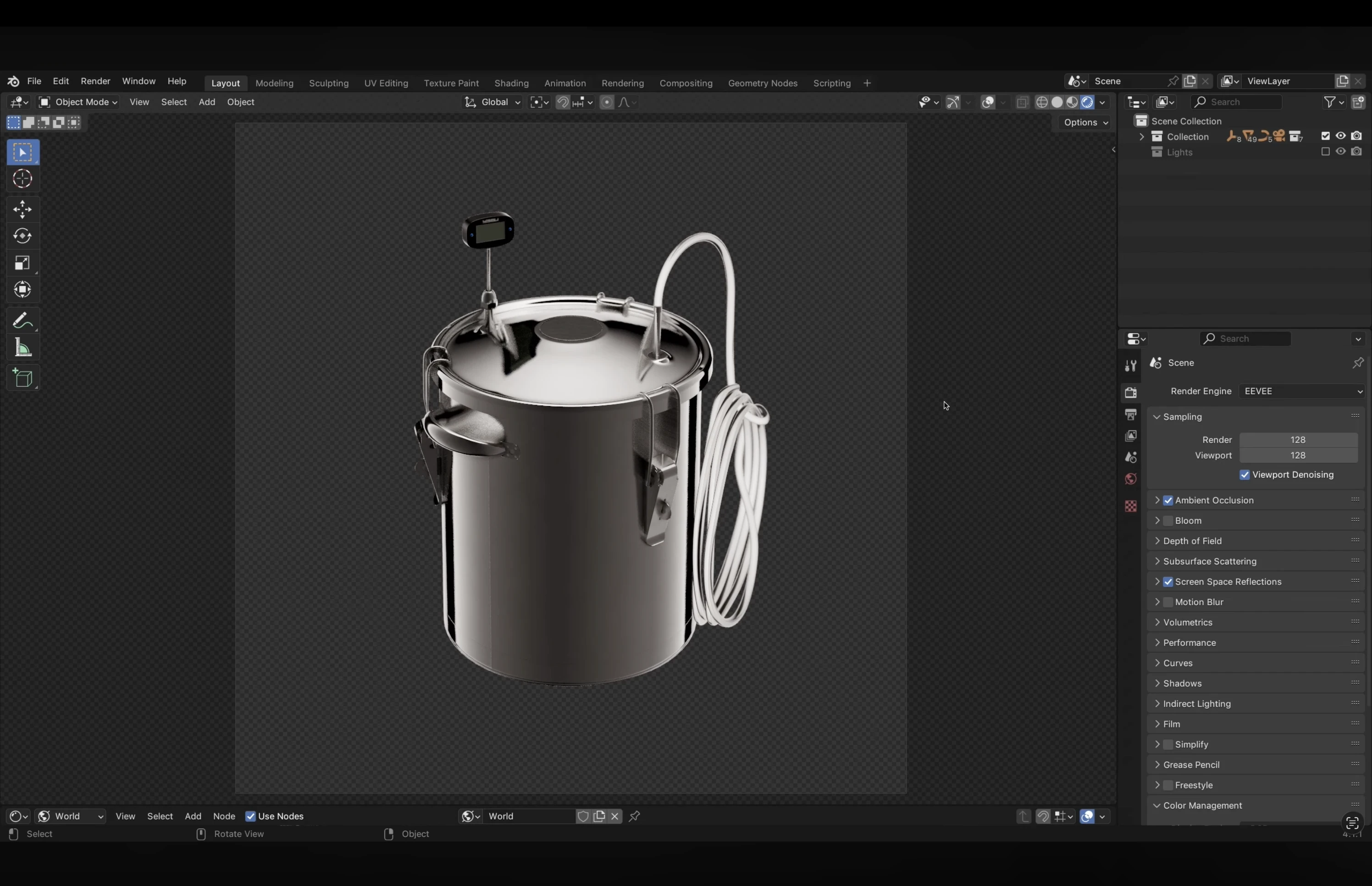 Product lighting for glossy objects in Eevee