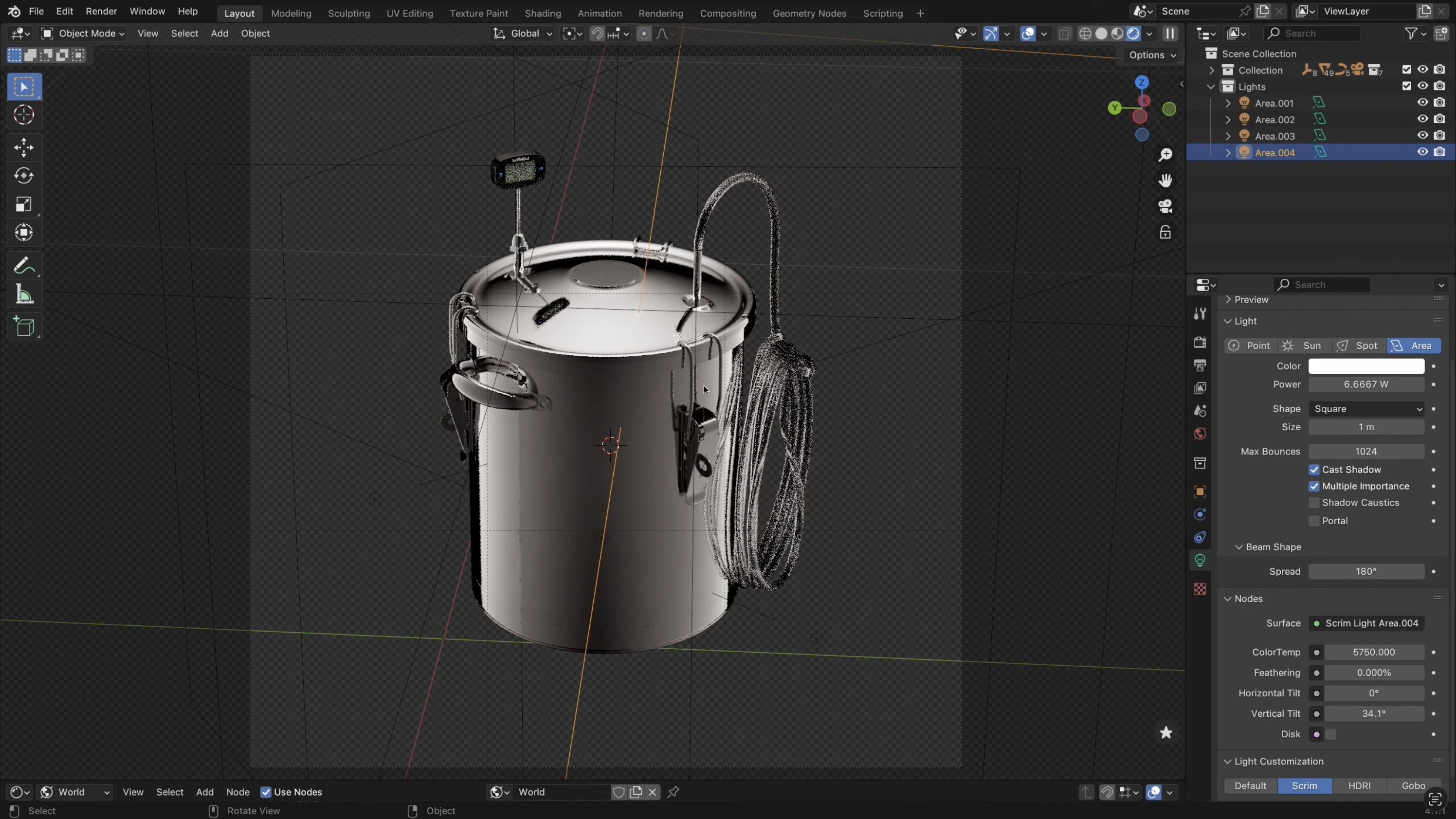 Top light with vertical gradient