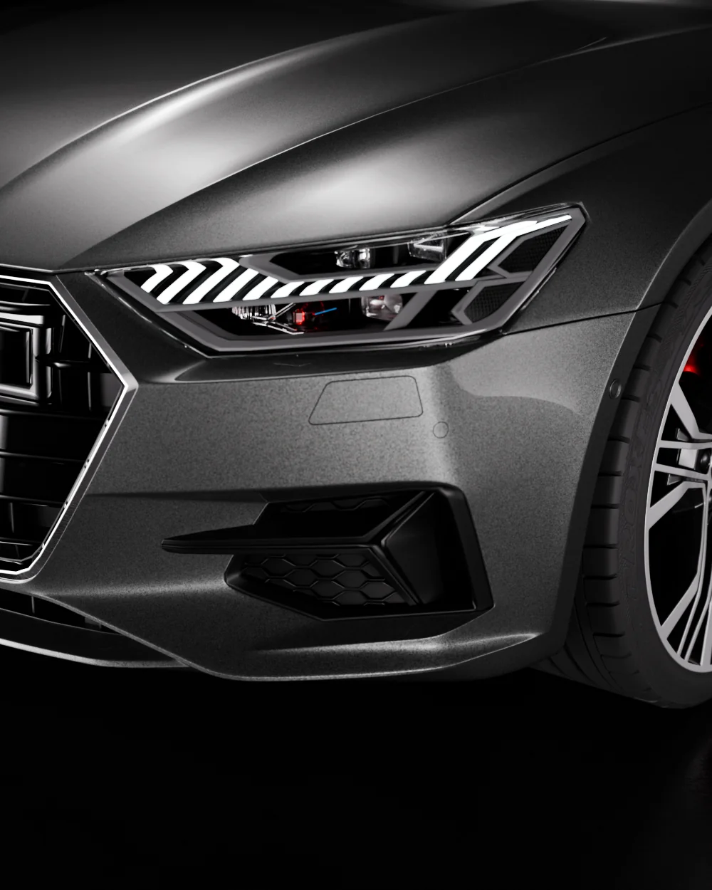 Car render using creative HDRI light textures