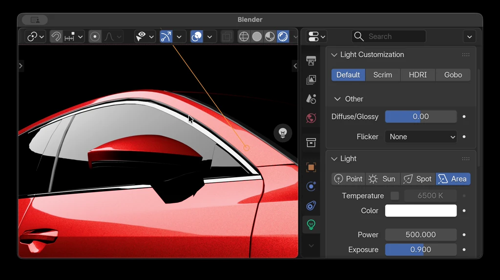 Diffuse and Glossy sliders