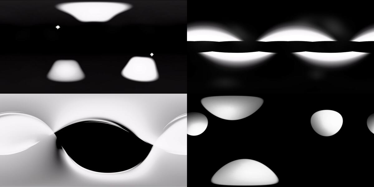 Studio 360 HDRI preview — barn doors, dome lights, and soft fill setups