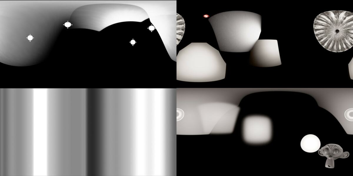 Studio 360 HDRI preview — large softboxes, scrims, and multi-light studio configurations